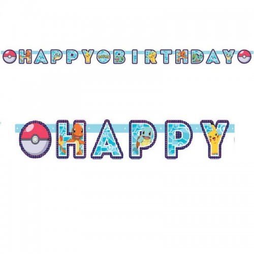 Banner Pokemon "Happy Birthday" (1 ud)