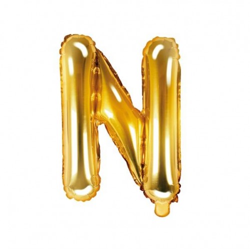Balão Letra "N" Ouro - 35 cm  (1 ud)