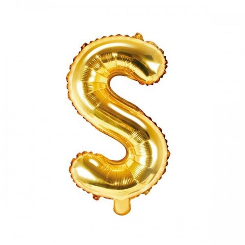 Balão Letra "S" Ouro - 35 cm  (1 ud)