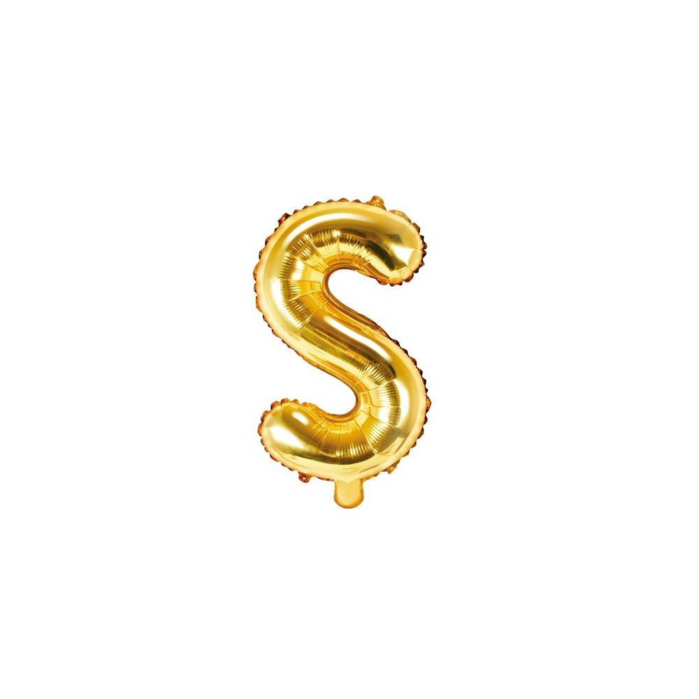 Balão Letra "S" Ouro - 35 cm  (1 ud)