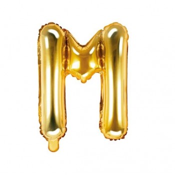 Globo letra "M" Oro - 35 cm  (1 ud)