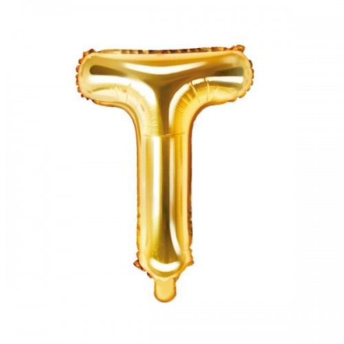 Balão Letra "T" Ouro - 35 cm  (1 ud)