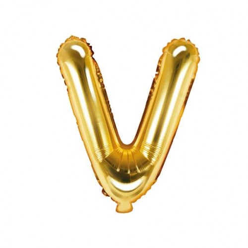 Balão Letra "V" Ouro - 35 cm  (1 ud)