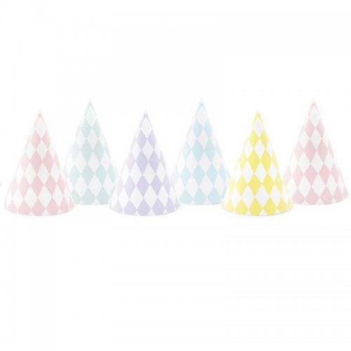 Sombreros rombo colores pastel  (6 uds)