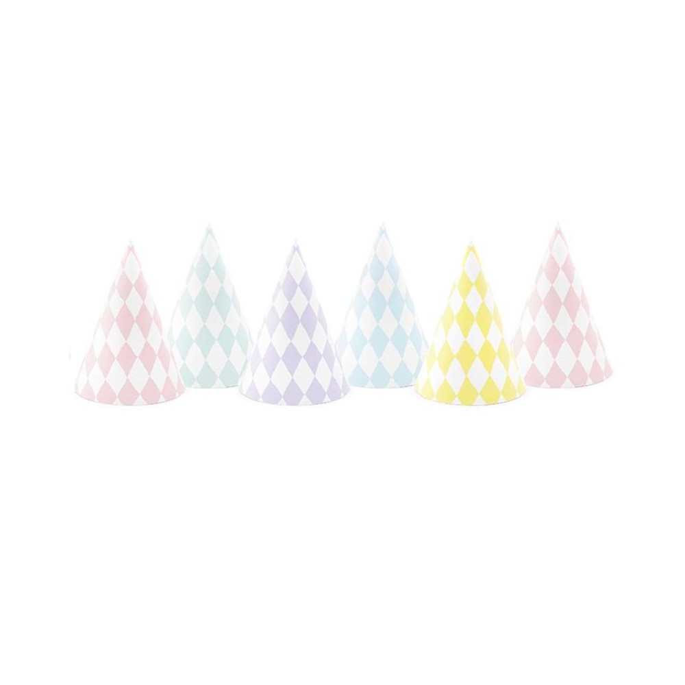 Sombreros rombo colores pastel  (6 uds)