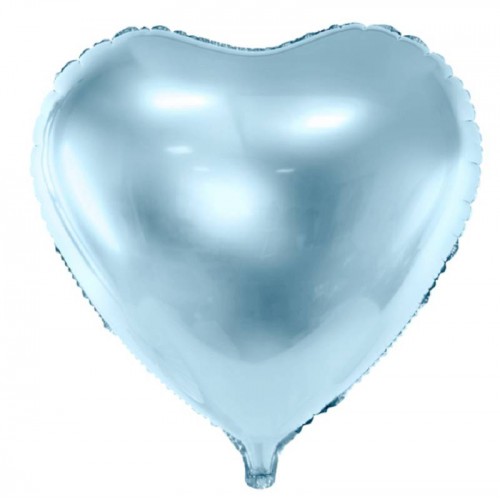 Globo corazón azul celeste metalizado 45 cm (1 ud)