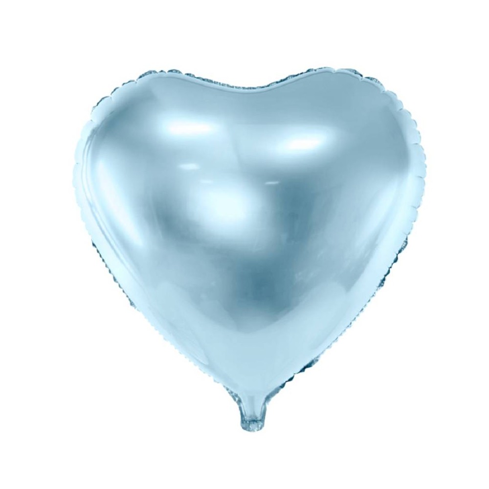 Globo corazón azul celeste metalizado 45 cm (1 ud)