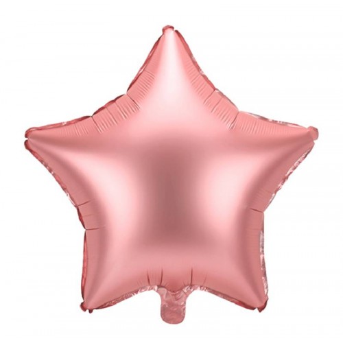Globo estrella rosa dourado 48 cm (1 ud)