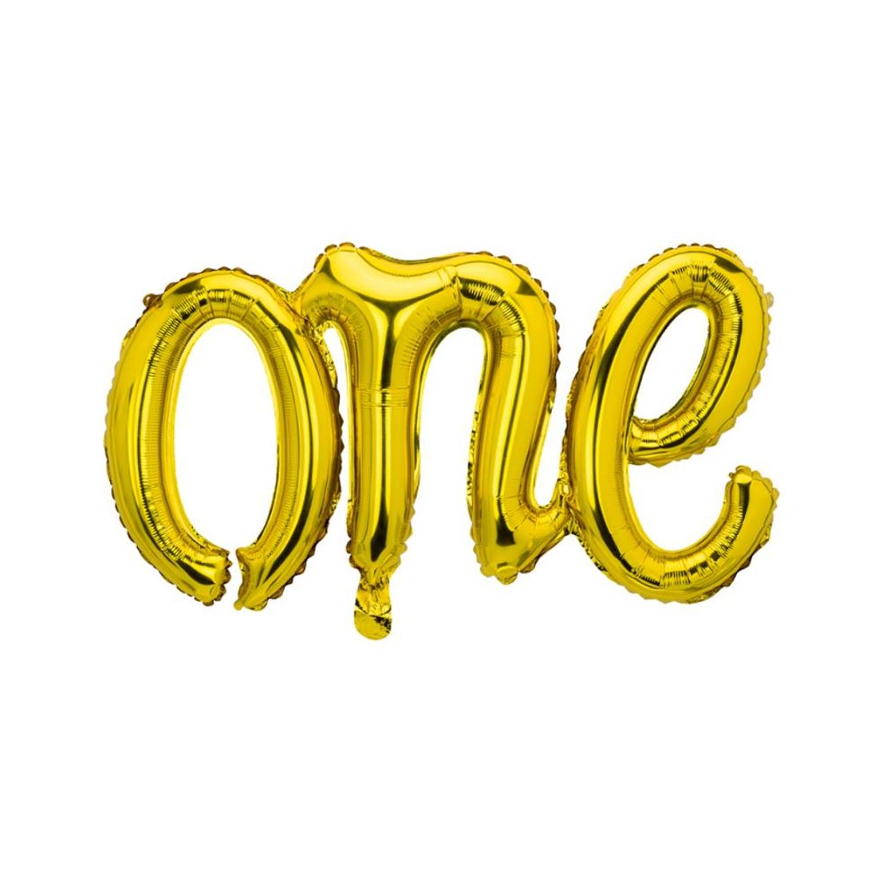 Balão foil "one" dourado (1 ud)