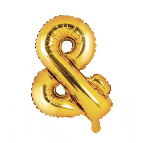 Balão Letra "&" Ouro - 35 cm  (1 ud)