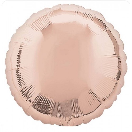 Balão Circulo Foil Rosa Dourado 45 cm (1 ud)