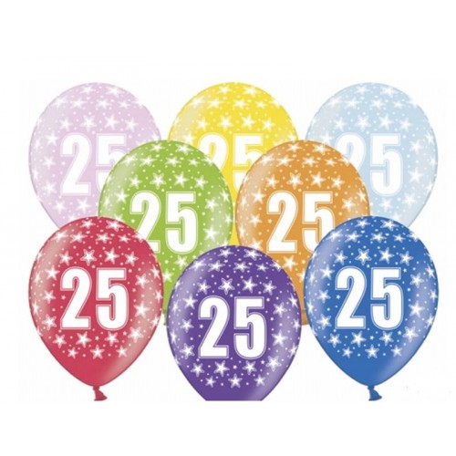 Balões Nº25 estrelas (6 uds)