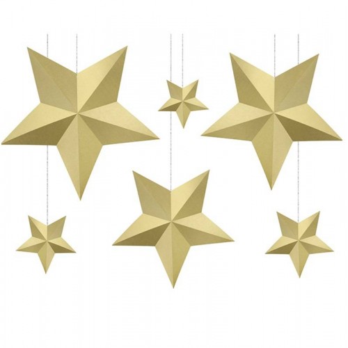 Estrellas decorativas doradas (6 uds)