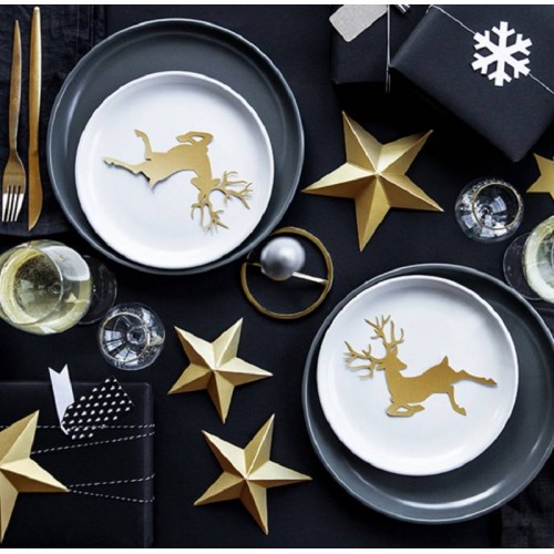 Estrelas decorativas douradas (6 uds)