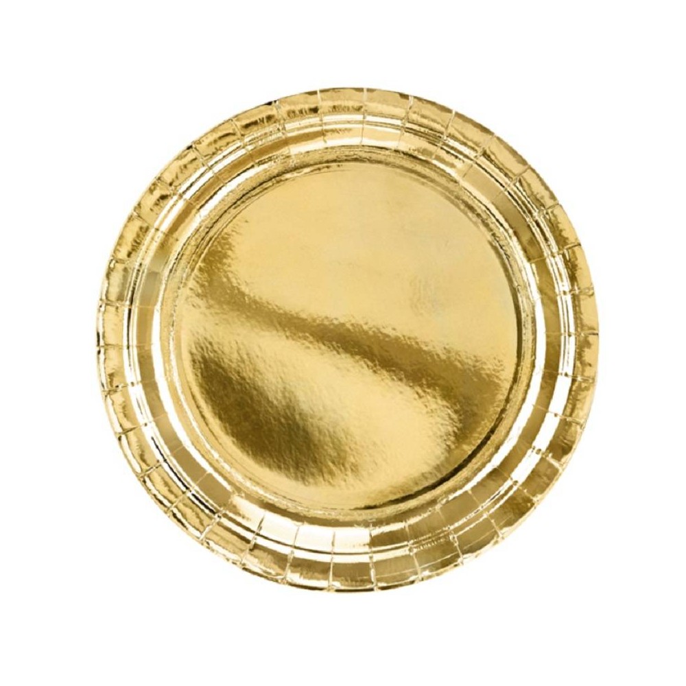 Pratos Ouro Foil 23 cm (6 uds)