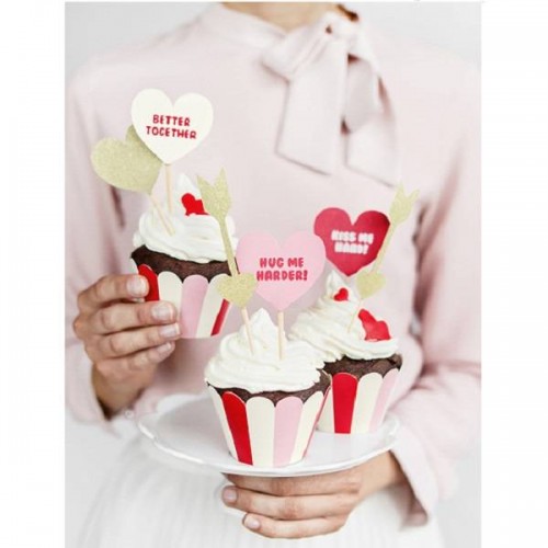 Embalagens para cupcakes Sweet Love (6 uds)