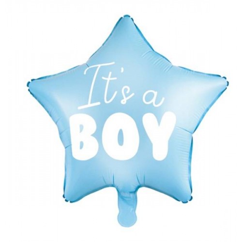 Balão estrela azul "It´s a boy" (1 ud)