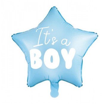 Globo estrella azul "It´s a boy" (1 ud)