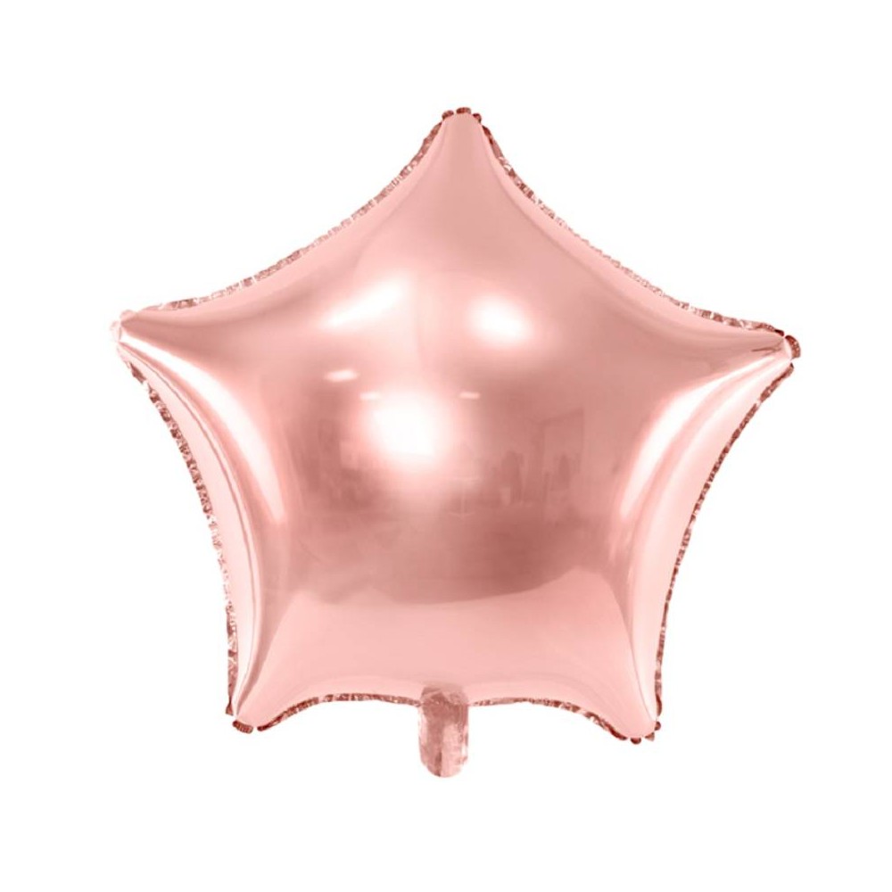Globo estrella rosa dorada 70 cm (1 ud)