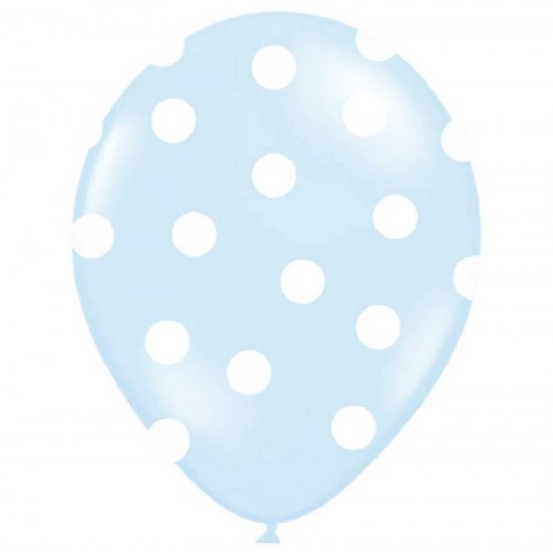 Balões bolinhas azul pastel (6 uds)
