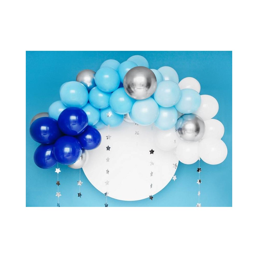 Arco de balões azul e prateado 2m