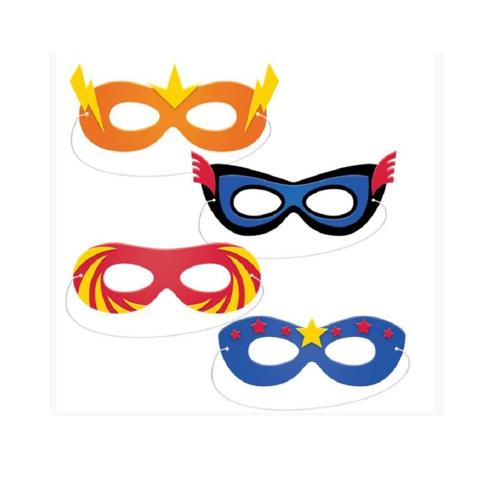 Máscaras Superhero Party  (4 uds)