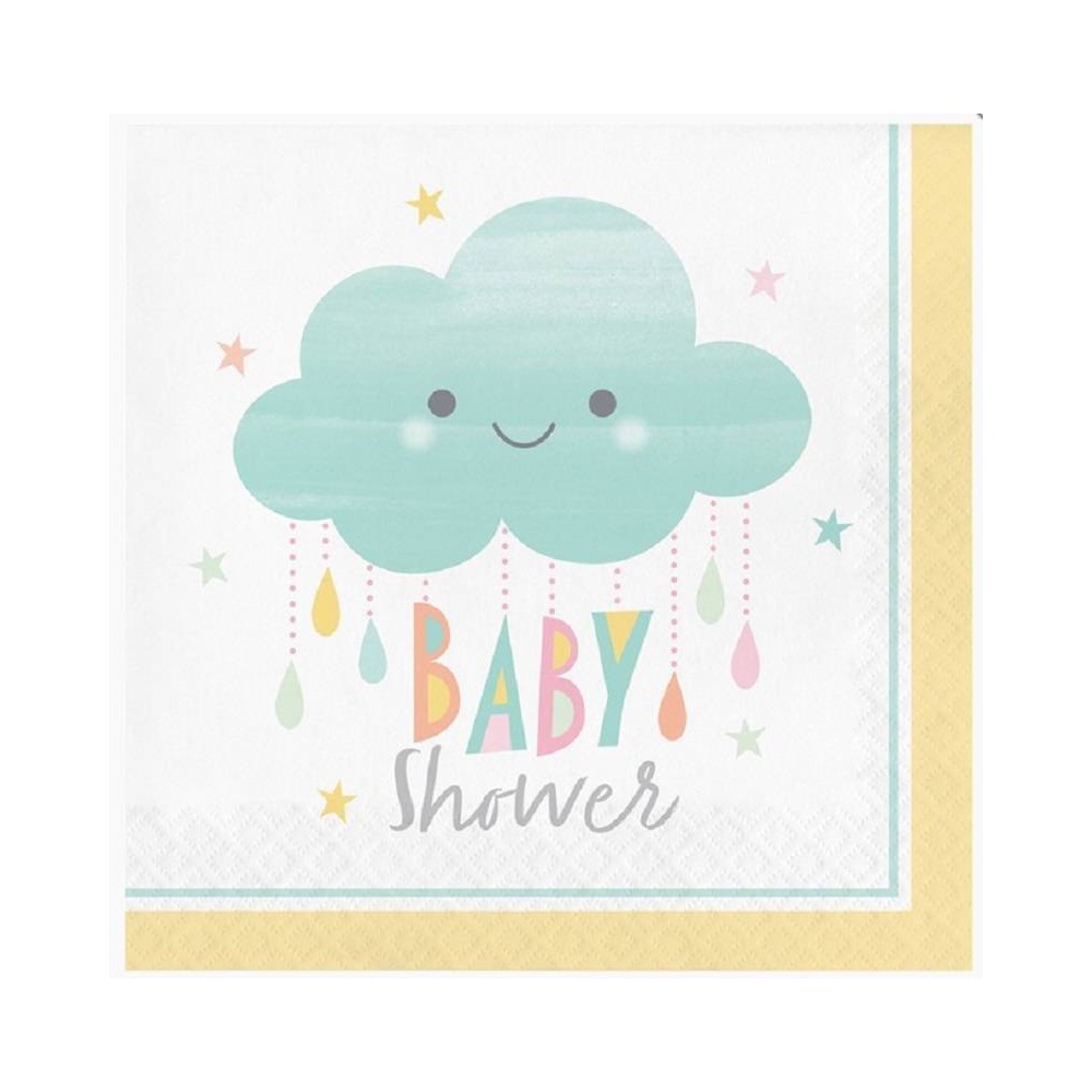 Guardanapos Smiling Clouds "Baby Shower" (16 uds)
