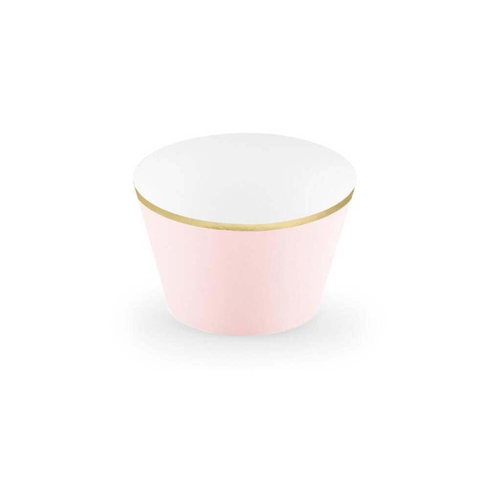 Envoltorios para Cupcakes "Elegant"  rosa/oro (6 uds)