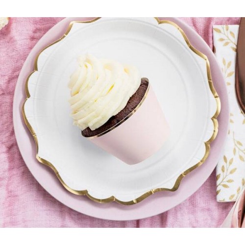 Envoltorios para Cupcakes "Elegant"  rosa/oro (6 uds)
