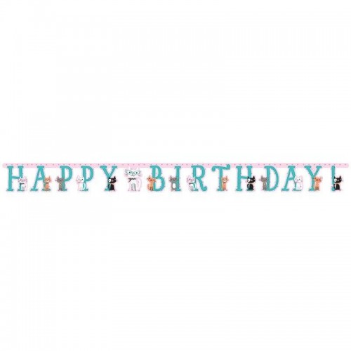 Grinalda Gatinhos  "Happy Birthday" (1 ud)