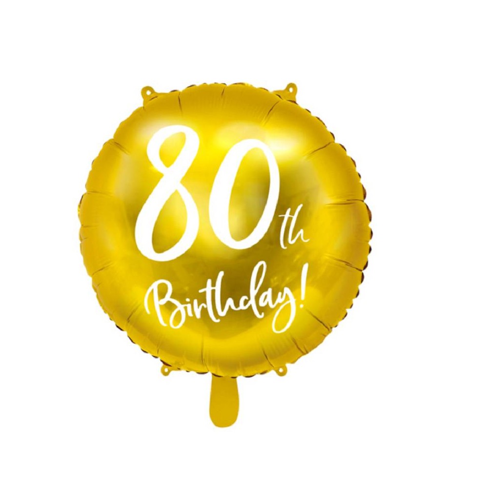 Balão Foil 80 anos Dourado (1 ud)