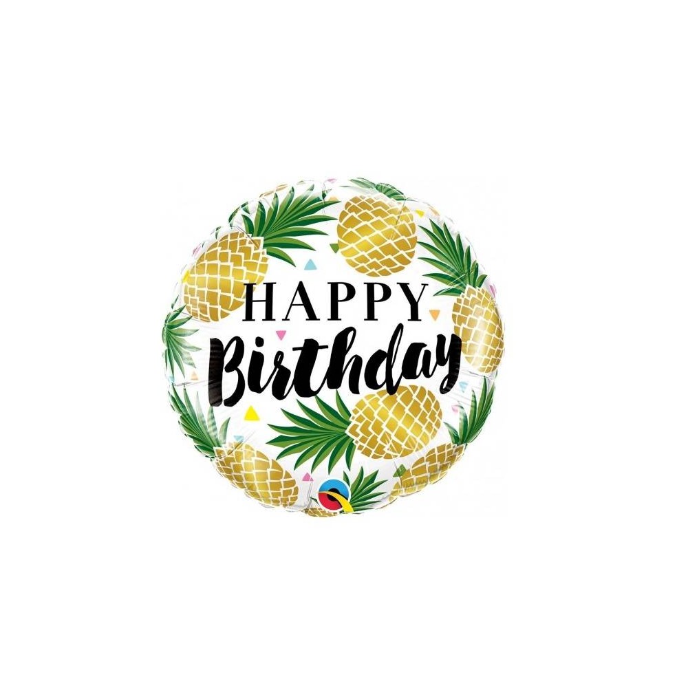 Balão "Happy Birthday" abacaxi