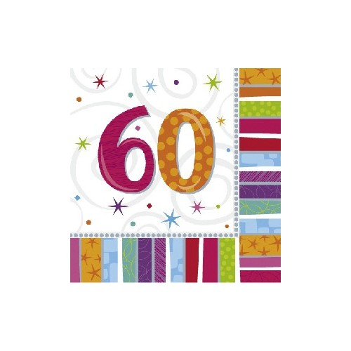 Servilletas Grandes "60 años" Radiante (16 uds)