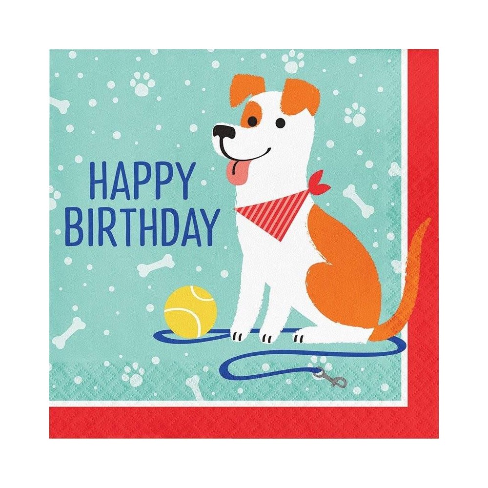 Servilletas Perros "Happy Birthday" (16 uds)