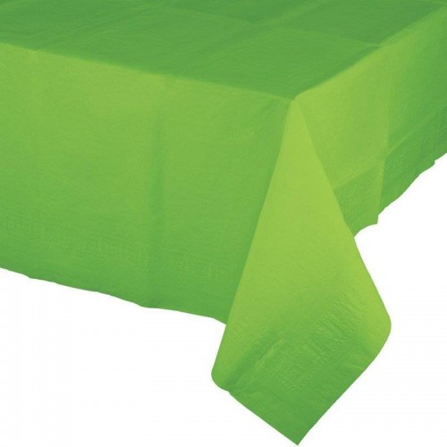 Toalha de mesa de papel forrado com plástico cor verde limão